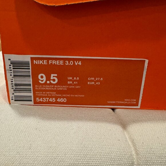 Nike x Undercover Labs Gyakusou Free Run 3.0 V4 Sz 9.5 Blue Dusk 543745-460 - Picture 8 of 8